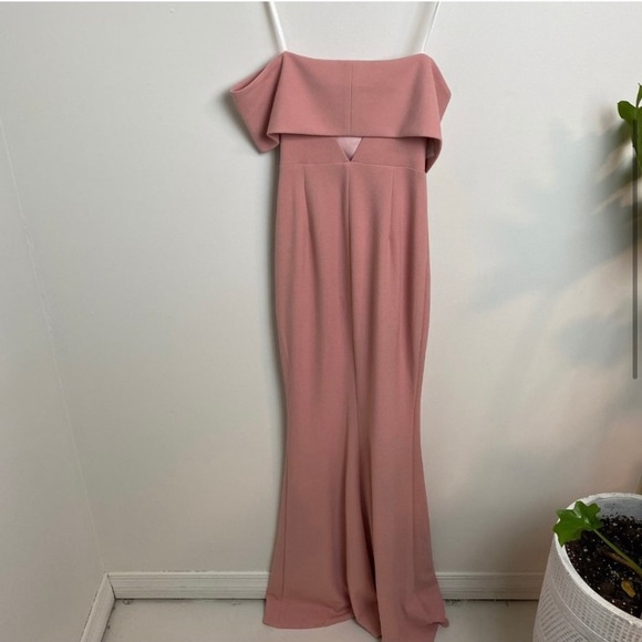 Katie may dusty rose off shoulder gown - Picture 4 of 6